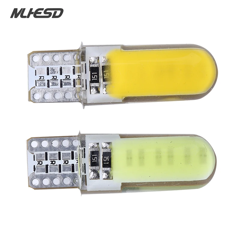 

100pcs T10 COB LED 12 SMD Led Parking Bulb Auto Wedge Clearance Lamp W5W 194 168 CANBUS Silica Bright White License Light Bulbs