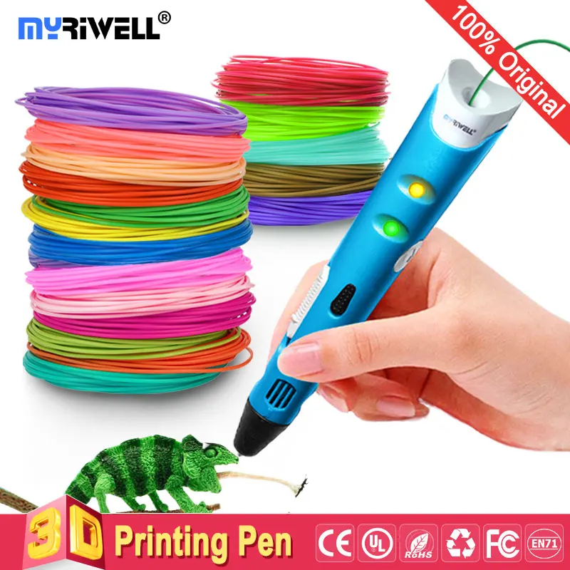 Myriwell 3d Ручка 3d ручки, 1,75 мм ABS/PLA нити, 3 d pen3d модель, Creative3d ручка для печати, лучший подарок для детей DIY креативный, pen-3d