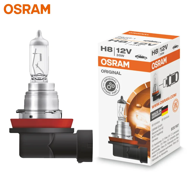 

OSRAM H8 12 в 35 Вт PGJ19-1 64212 оригинасветильник льная галогенная противотуманная фара, автомобильная фара 3200K, стандарсветильник фара, сделано в Германии (одна)