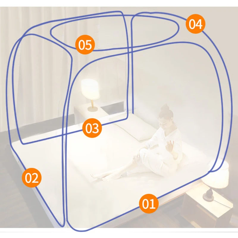 Large Space Mosquito Net Adult Bedding Tent Three-door Insect Repellent Netting Double Bed Mesh Canopy Yurt Curtain For Adults | Дом и сад