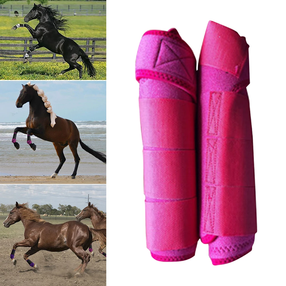 

1 Pair Horse Magic Sticker Leg Guards Riding Protective Gear Sports High Elastic Cloth Outdoor Shock Absorbing Soft Washable
