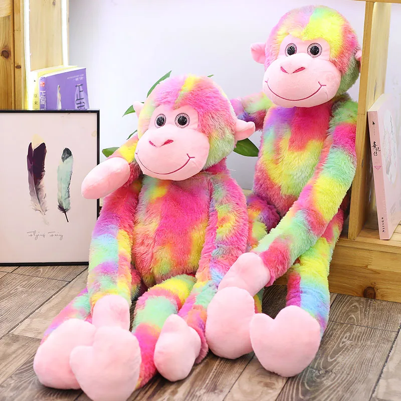 

dropshipping 1pc 80cm Cute Animal Colored Long-armed Monkey Plush Toy Stuffed Doll cushion Children Kids xmas Birthday Presents