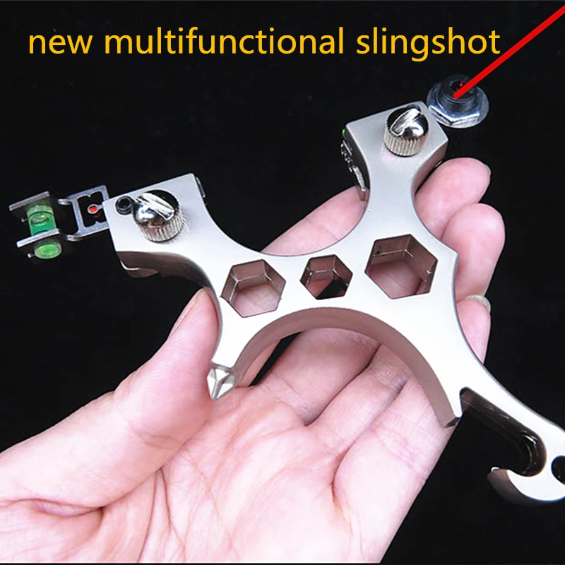 

Новинка 2021, лазерная многофункциональная Рогатка для охоты, Может открутить крышку бутылки, искусственная металлическая катапульта, Рогатка