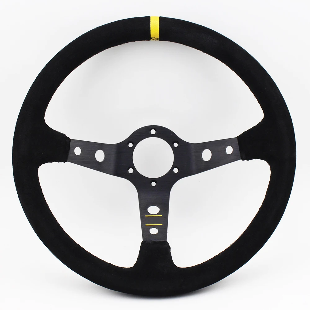 Замша 350 мм 14 дюймов глубокое блюдо гоночный автомобиль спортивный руль |