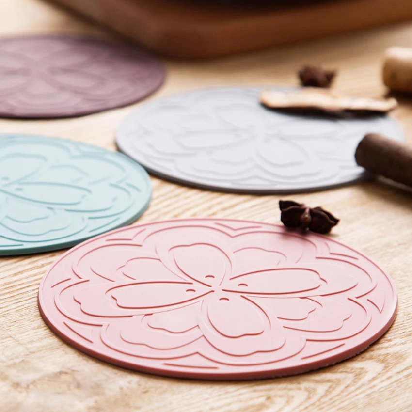 Круглые влагостойкие подставки для напитков из ПВХ чашек термоизоляционные