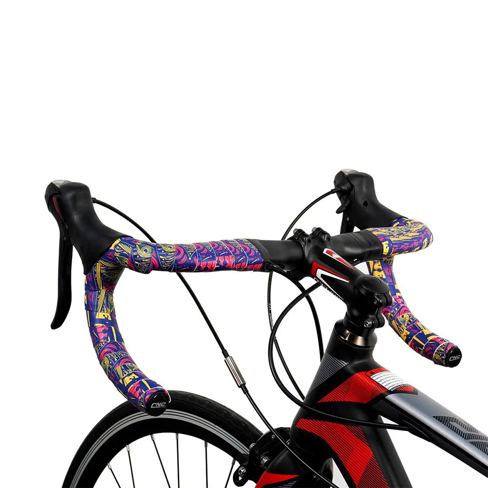 

2 Rolls Bike Handlebar Tape Road Bicycle Anti-Slip Silica Gel EVA Shock Absorption Handle Bar Tape Cycling Wrap End Plug