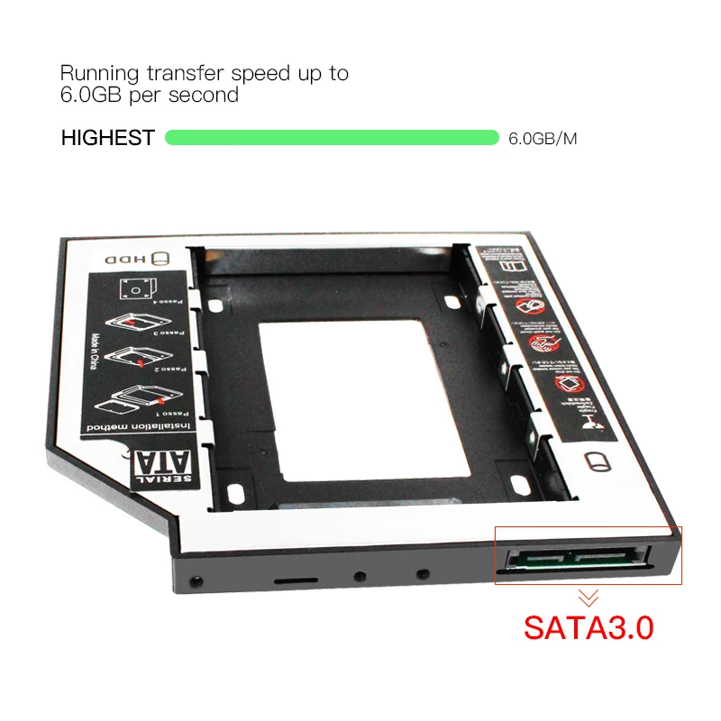 Переходник SATA 3 0 для установки второго жесткого диска 12 7 мм 2 5 дюйма чехол со
