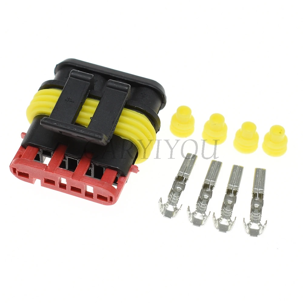 1 Set 4 Pin Way Tyco Amp Superseal Automotive Connector Sealed Waterproof Auto Female or Male Plug 282106-1 282088-1 | Обустройство