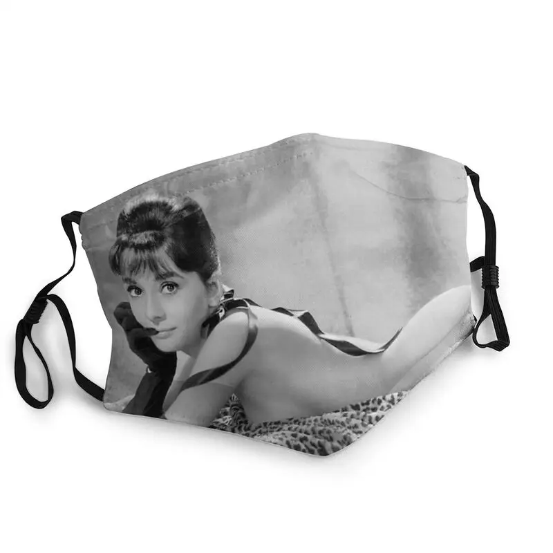 

Beautiful Audrey Hepburn Mask Anti Haze Dustproof Washable British Actress Face Mask Protection Adult Respirator Mouth Muffle