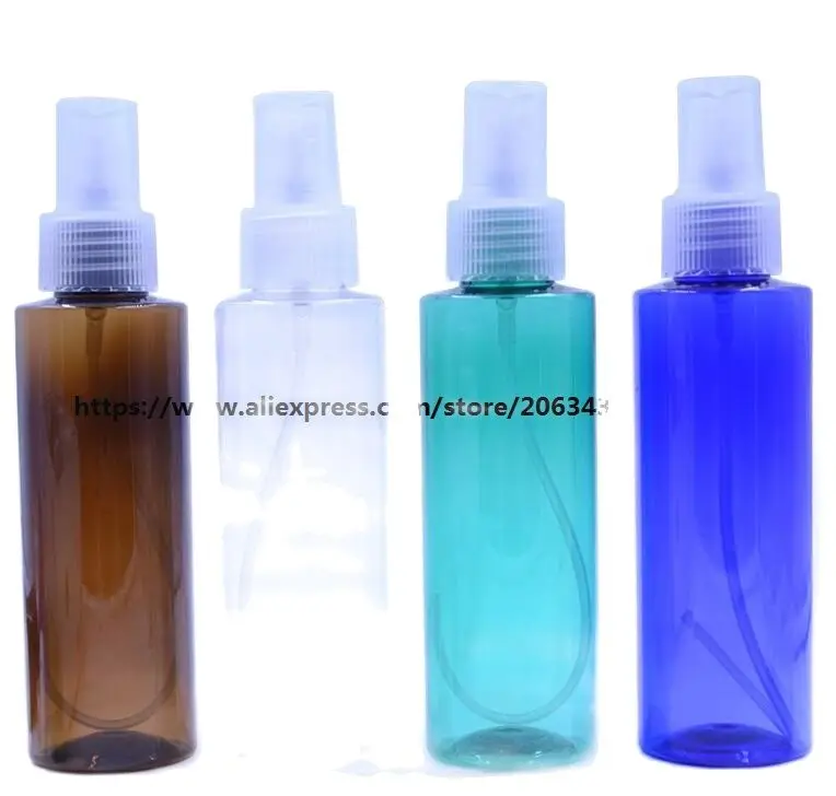 Пластиковая бутылка из ПЭТ 120 мл несколько цветов с пластиковым распылителем для