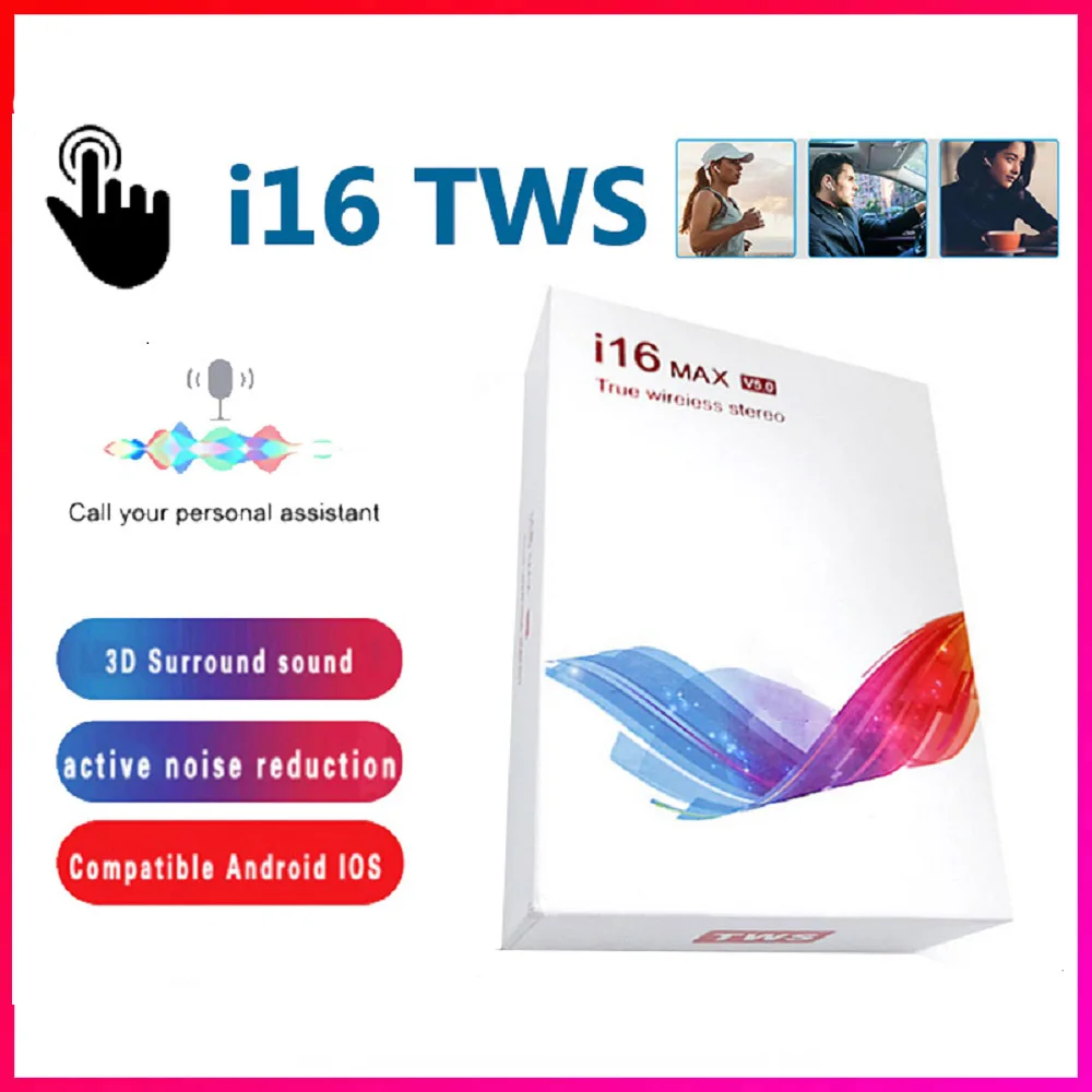 

New i16 Max TWS Bluetooth V5.0 wireless headphones is automatically paired with wireless stereo earbud for iOS Xiaomi PK i12 i7