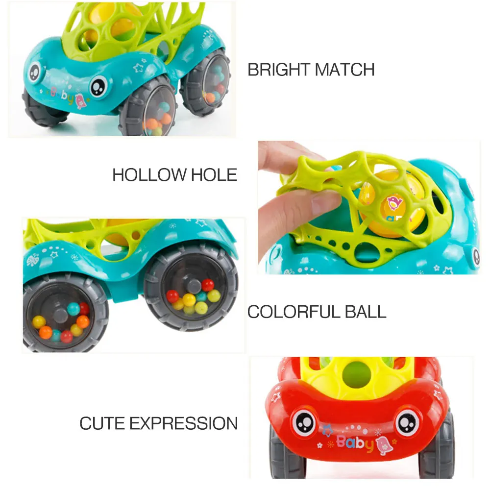 

Mini Baby Car Toy Play Rings Toy Rubber Red Soft Bell Rings Car