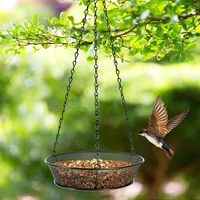 bird feeder attractive for bird vintage long chain metal mesh seeds tray for garden