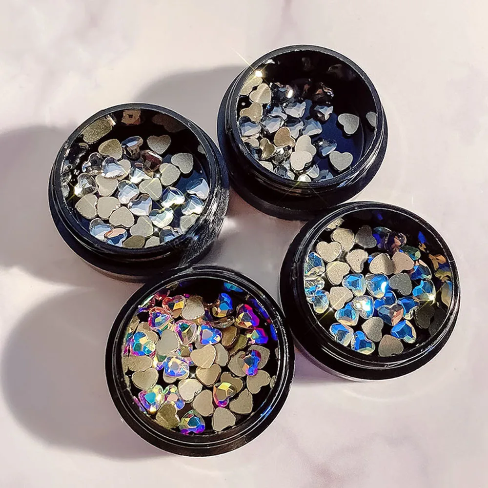 

Mini Heart Shaped Rhinestone Girl Heart Nail Art Accessories 3D Glamour Nail Art Decoration Manicure Accessories