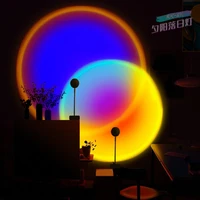 new sundown rgb atmosphere projection led night light smart home round ring lamp for home bedroom shop background decoration