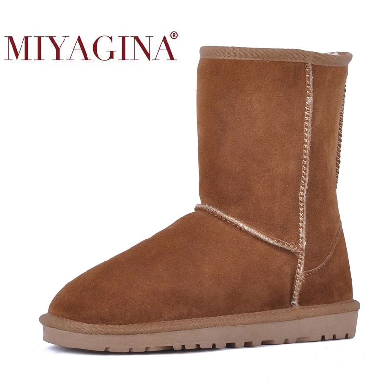 MIYAGINA/зимние ботинки мужские из натуральной кожи теплые зимние наивысшего