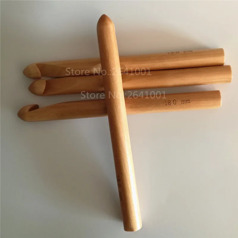 Бамбуковые Спицы 15 мм 18 см 20 25 крючки для вязания крючком круглые деревянные