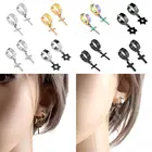 1 шт. ювелирные изделия пирсинг панк готические серьги-кольца подвеска серьги-гвоздики крест звезды висячие