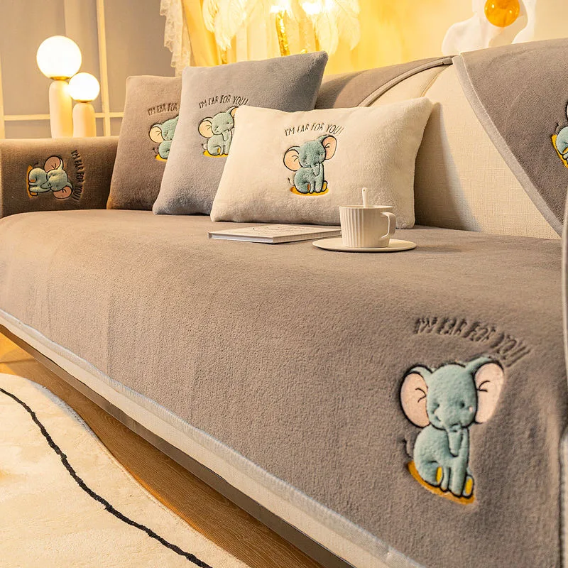 Фланелевые Плюшевые Чехлы для дивана защитный чехол L-образное кресло защита