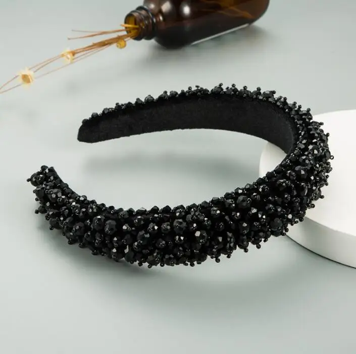 

2021 ins new Baroque hand-sewn star hairband European and American full crystal chic new women hair hoop