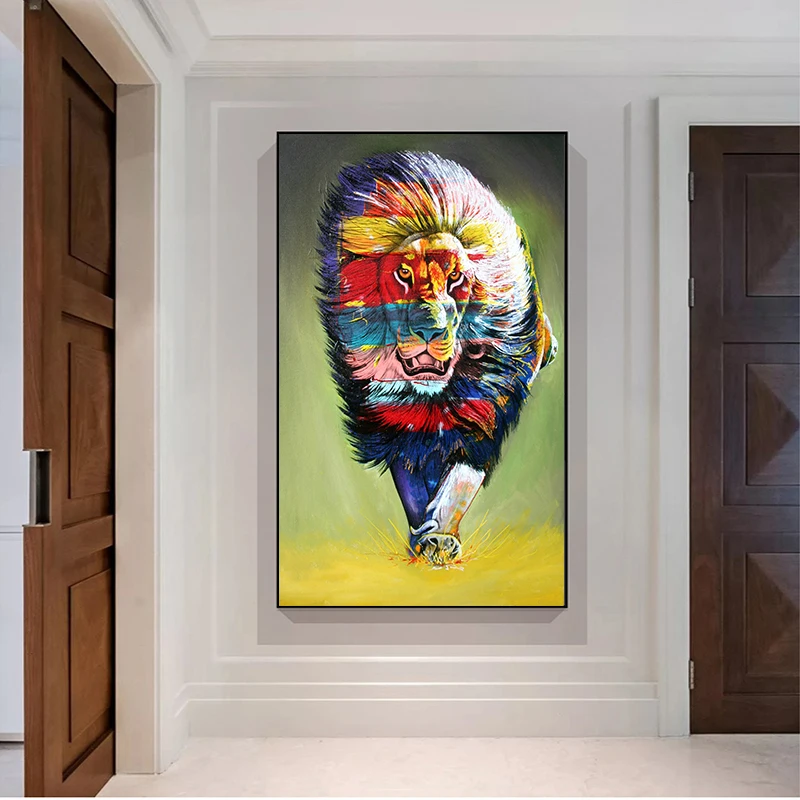 Постер и принты Африканских диких животных слон Лев радуга охотник Картина на