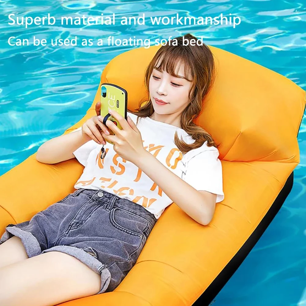 Inflatable Sofa Beach Lounge Chair Outdoor Air Bed Portable Folding Sun Lounger Mattress for Travelling Camping Pool | Мебель