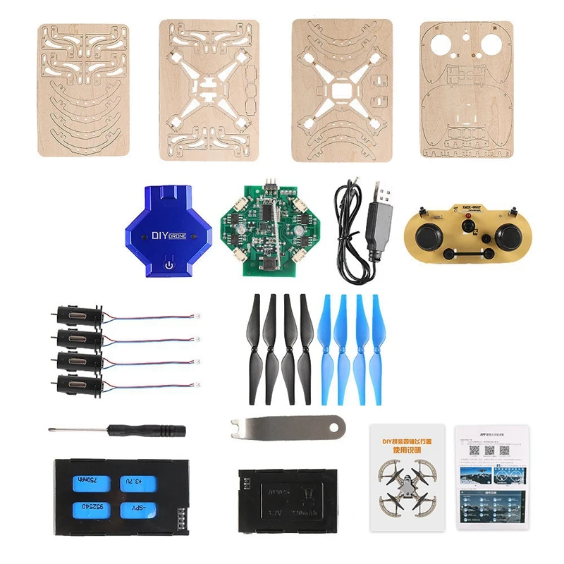 ZL100 Diy Дрон Мини карманный гоночный Радиоуправляемый деревянный Квадрокоптер
