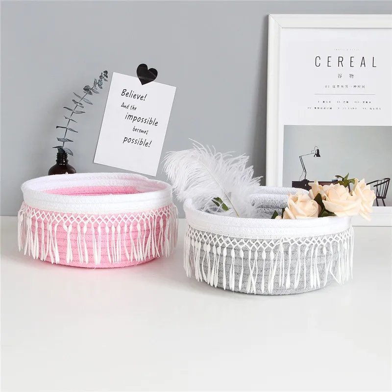 Корзина для хранения хлопковой веревки плетеная корзина белья и грязной одежды