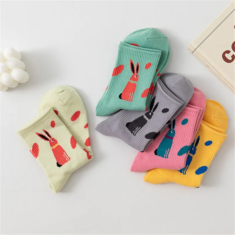 Осенне-зимние новые длинные штапельные Хлопковые женские носки среднего размера