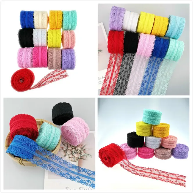 

40mm wide beautiful lace satin ribbon lace fabric DIY embroidery pure lace embroidery decoration multicolor lace fabric10m