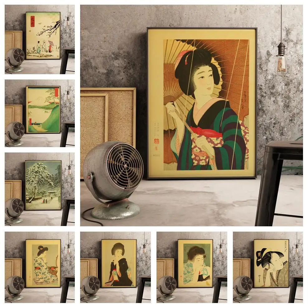 

Retro Japanse Landschap Room Home Decor Wall Picures Wall Art Canvas Painting Kwaliteit Schilderij Nordic Anime Posters Prints