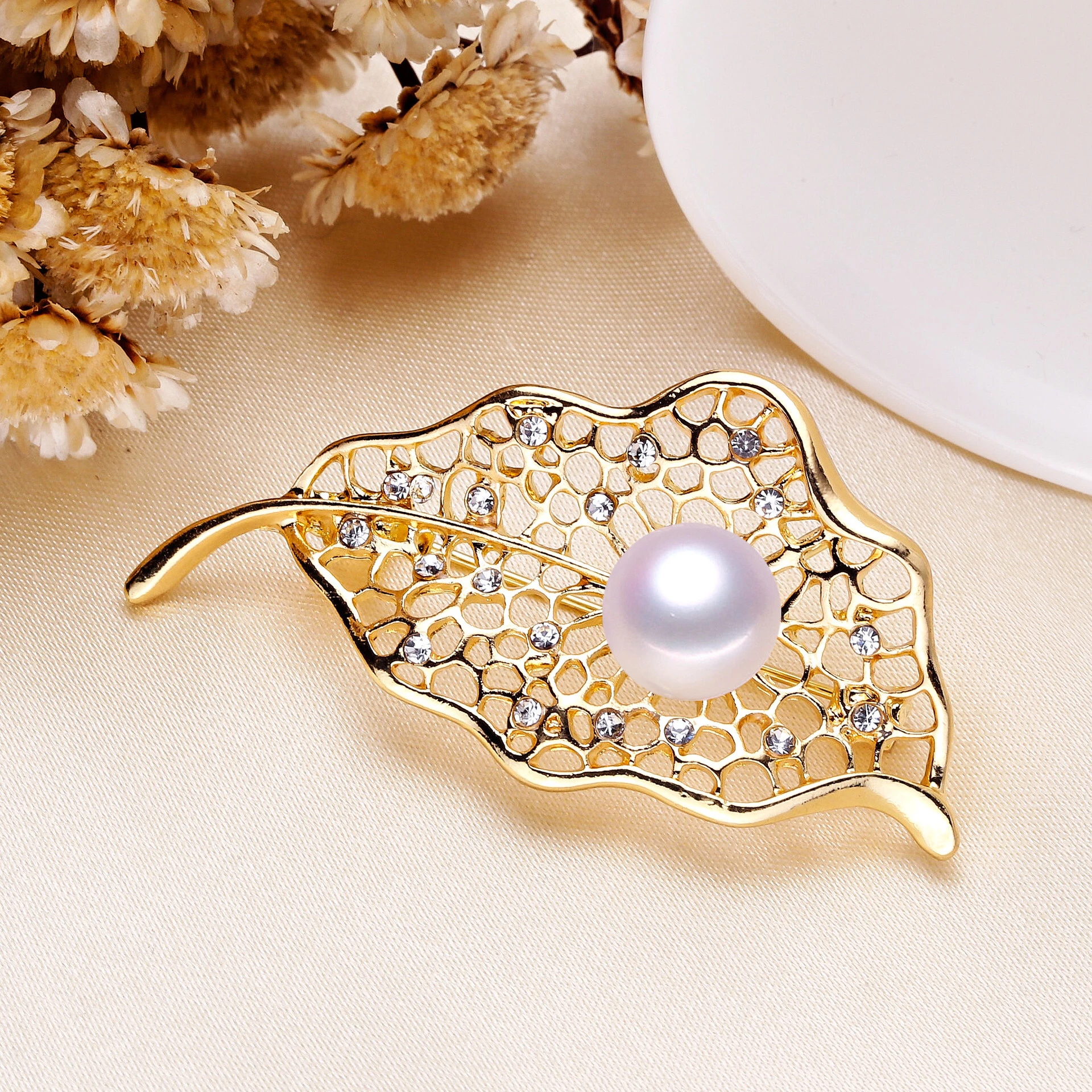 

Leaf Brooch Pin Mountings Base Findings Accessories Mounts Jewelry Settings Parts for Pearls Beads Jade Crystals Agate Coral
