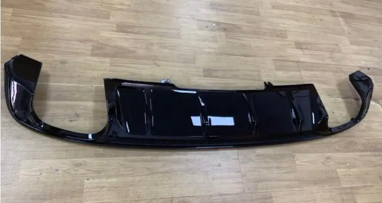 ABS краска 4 выхода ABS задний бампер диффузор с выхлопными наконечниками Крышка для Audi A4 S4 B9/Sline - Цвет: ABS Black
