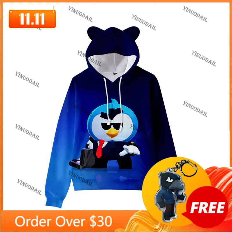 

Mr.P Cartoon Sally Cute Cat Ear Kids Hoodie Shooting Game 3d Sweatshirt Boy Girls Long Sleeve Jacket Coat Teen Clothes