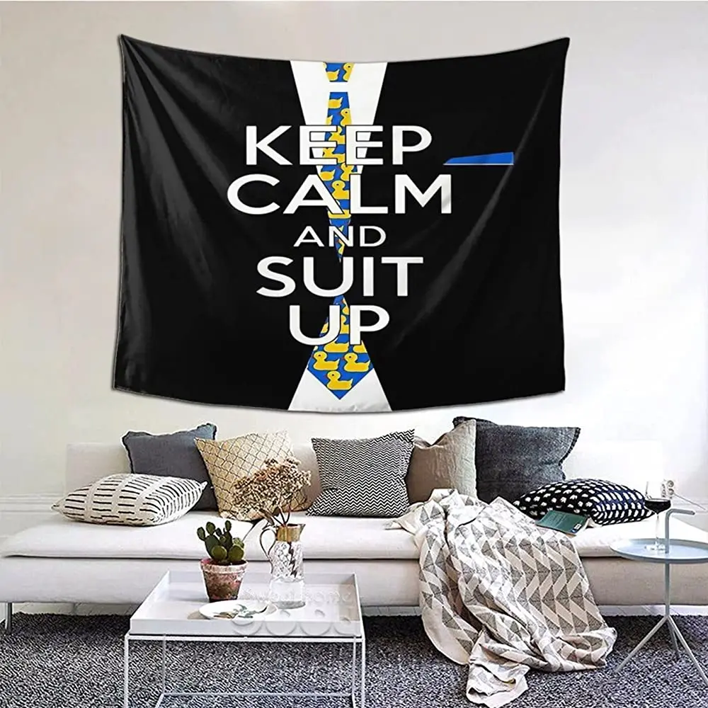 

Keep Calm And Suit Up 3d Boutique Decorative Wall Tapestry Pop Art Retro Micro Microfiber Home Decoration