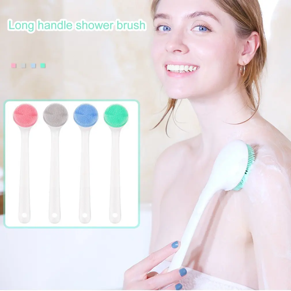 

Portable Silicone Long-handled Bath Brush Bath Shampoo And Massage Brush Rubbing Back And Bathing Artifact