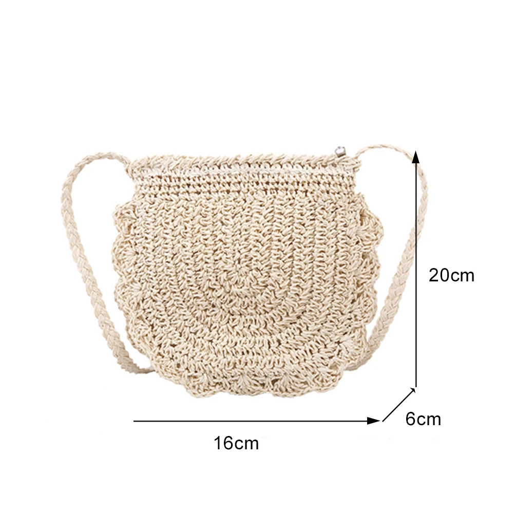 

Women Vacation Beach Leisure Straw Messenger Bags Rope Handmade Woven Small Purse Handbags Summer Shoulder Crossbody Slim Bags