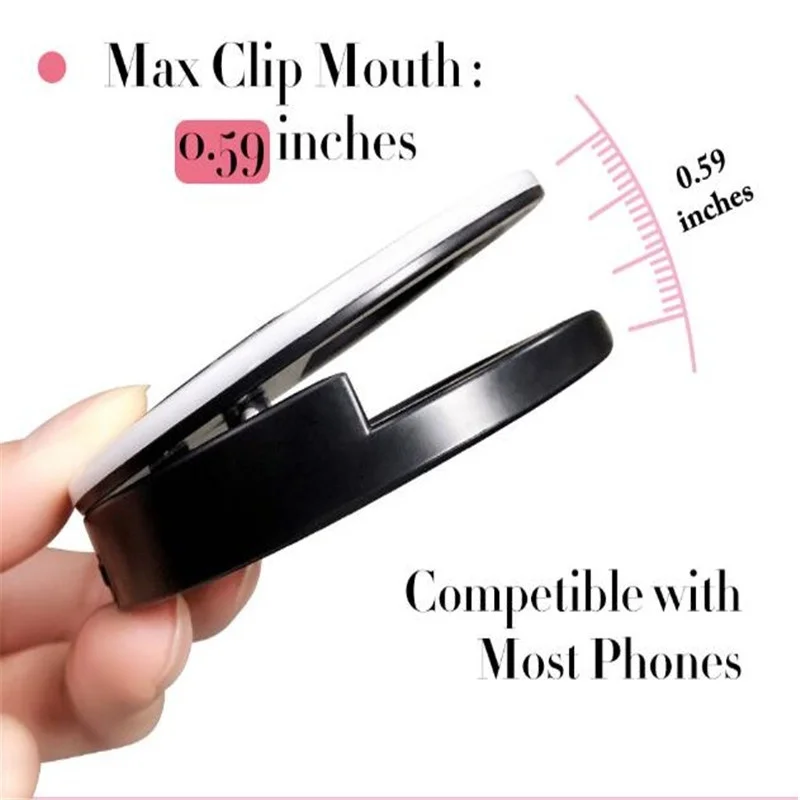 Кольцевой светильник для селфи светодиодная мини вспышка кольцевой iPhone Samsung Huawei