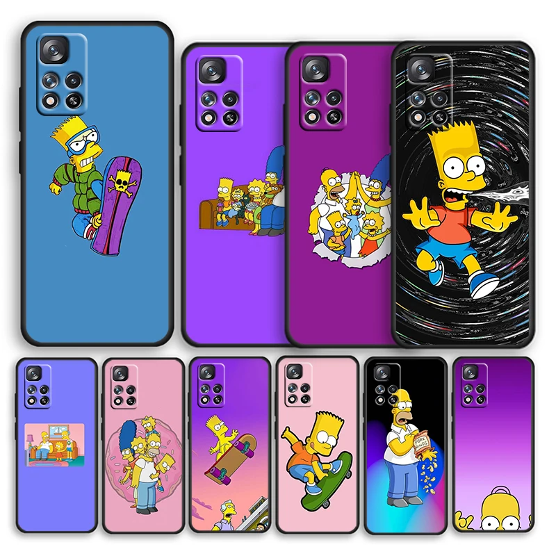 

The Simpsons Funny For Redmi 10 K40 K30 Ultra Pro Gaming 9T 9AT 9A 9C 10X Pro 10X GO Silicone Soft Black Phone Case