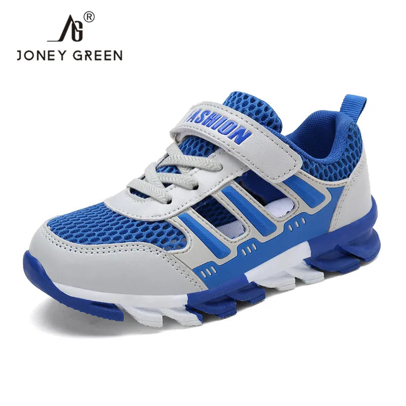J & G Kasual Anak Laki-laki Sepatu Royal Blue Remaja Pelatih Musim Panas Mesh Anak-anak Sekolah Sepatu Nyaman Besar Mahasiswa Anak sepatu Olahraga
