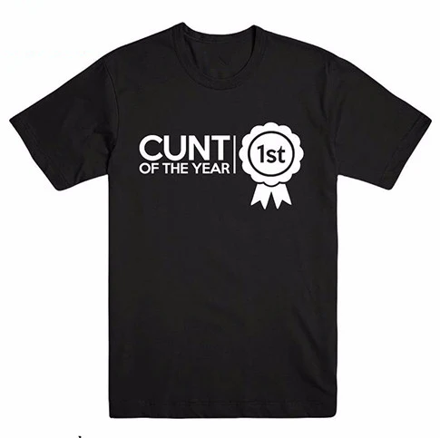 Cunt of The Year мужские футболки с принтом в виде первых букв повседневные Забавные для