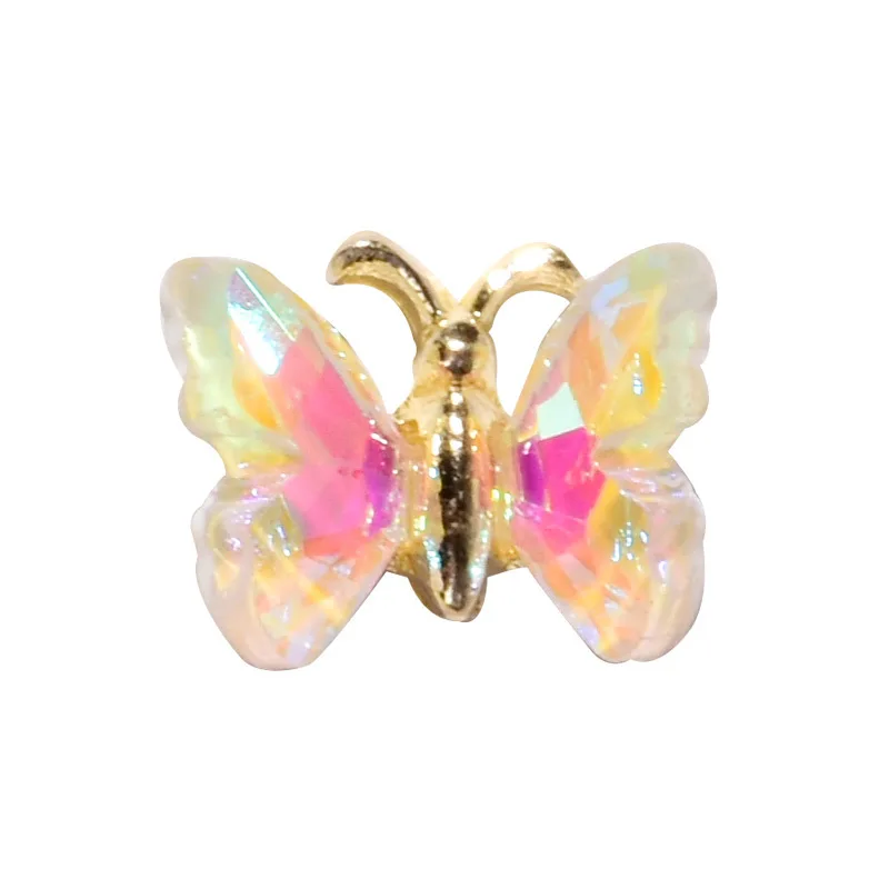 Стразы для дизайна ногтей аксессуары стеклянные хрустальные камни Бабочка 3D