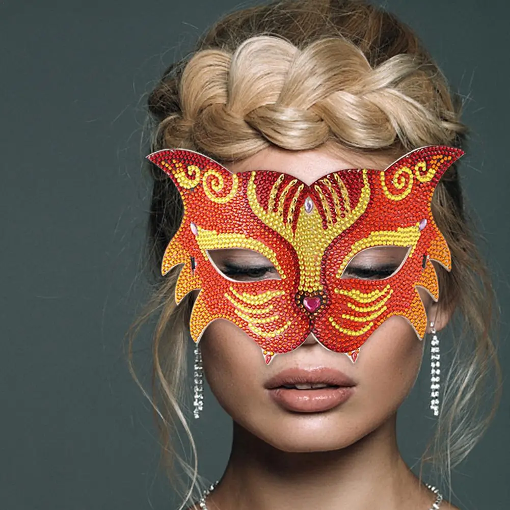 DIY Половина маскарада лицевая Одежда Хэллоуин косплей стразы маска лица Маска