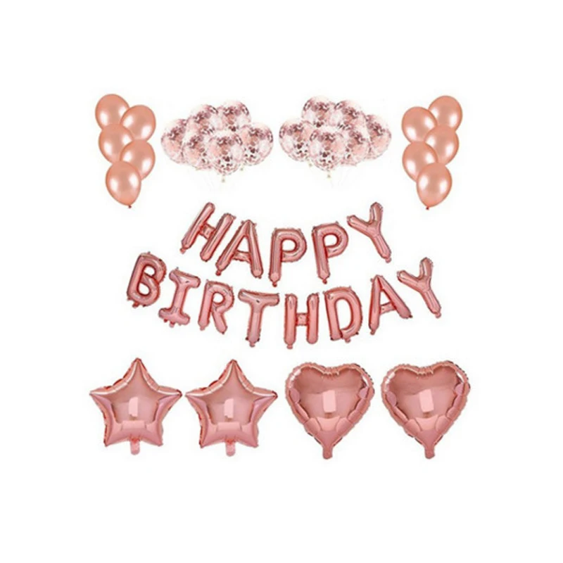 Розовое золото латексный Гелиевый шар 1 18 30 60th день рождения Happy Love праздничные