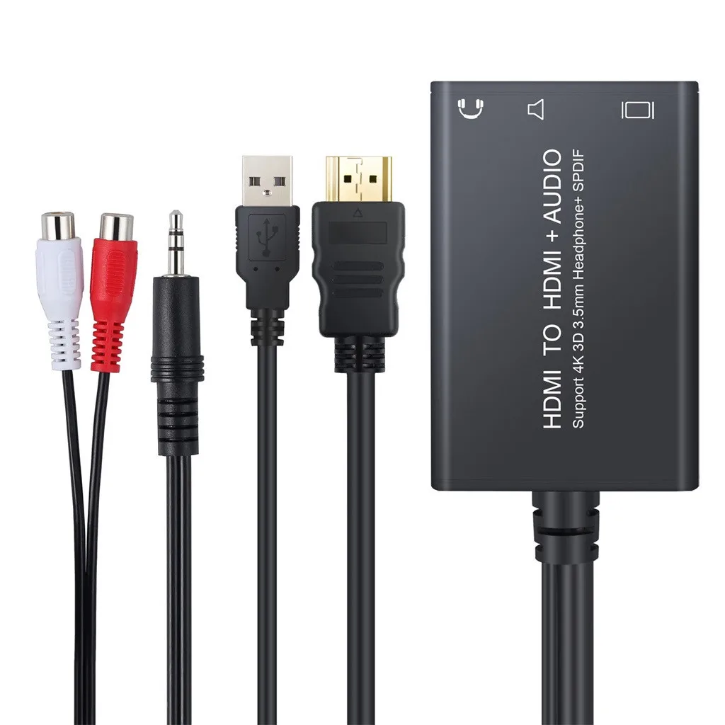 

HDMI-compatible To HDMI-compatible SPDIF Toslink Or 3.5mm Stereo Audio Converter Splitter Input Resolution Up To 3840x2160 30Hz