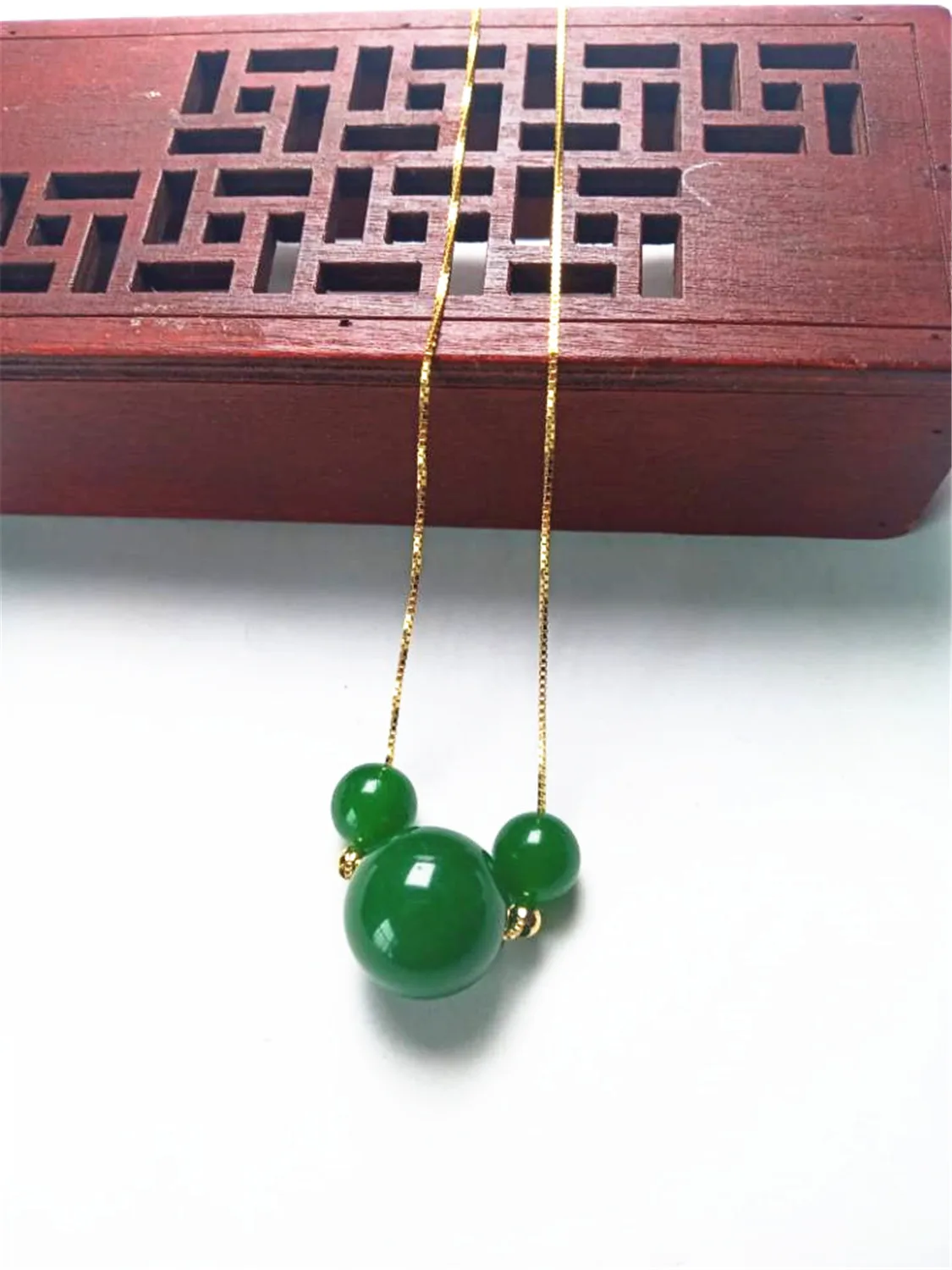 

LETSFUN Fine Jewelry Natural Green Jade Gemstone Mouse Pendant Necklace Necklace S925 Luxury Jewelry