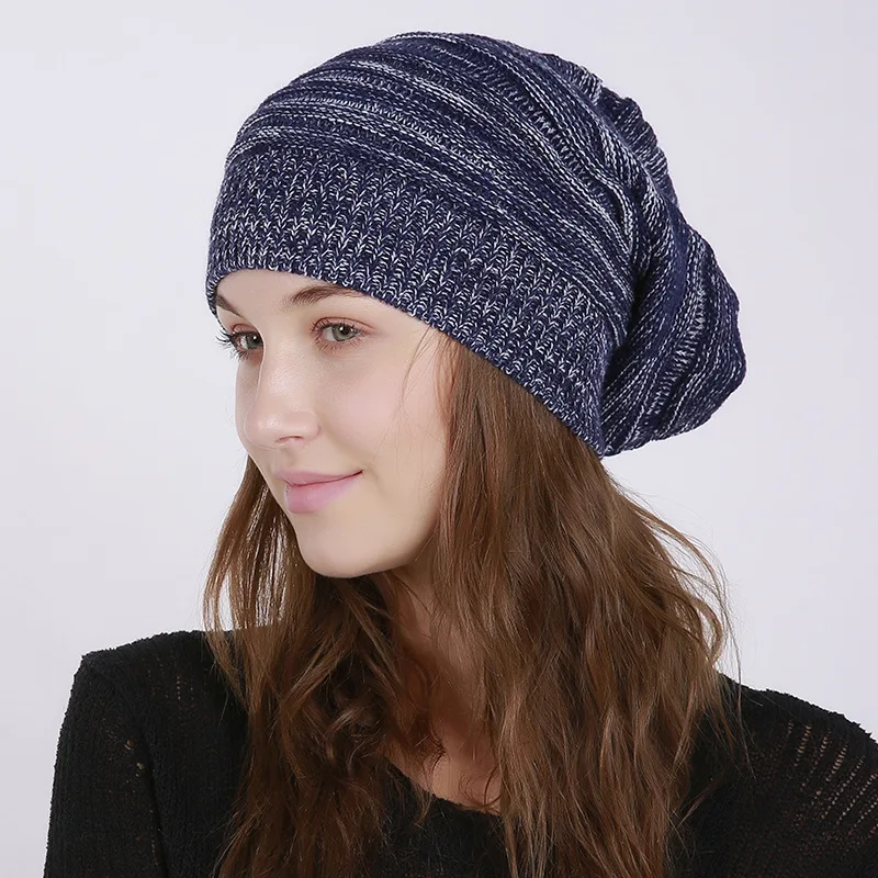 Женская шапка вязаные шапочки Толстая Skullies уличная Повседневная Лыжная зимняя