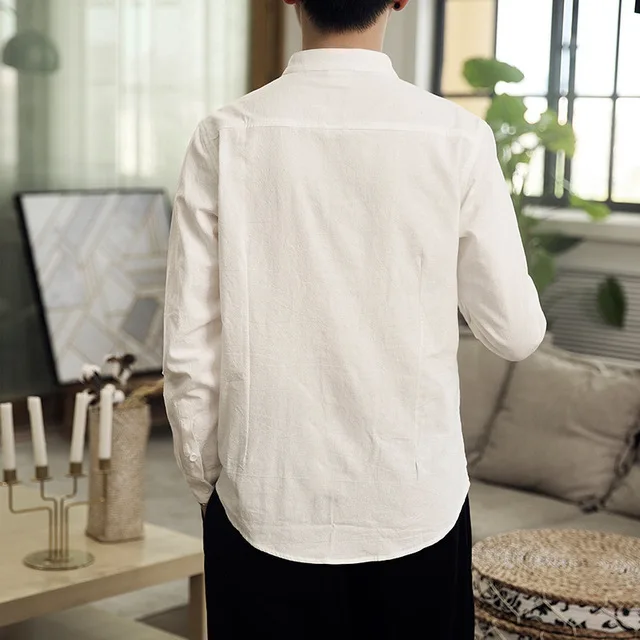 

Traditional Chinese Clothing For Men Cotton Linen Shirts hanfu Kung Fu Tai Chi Master Costume Male China Style Top