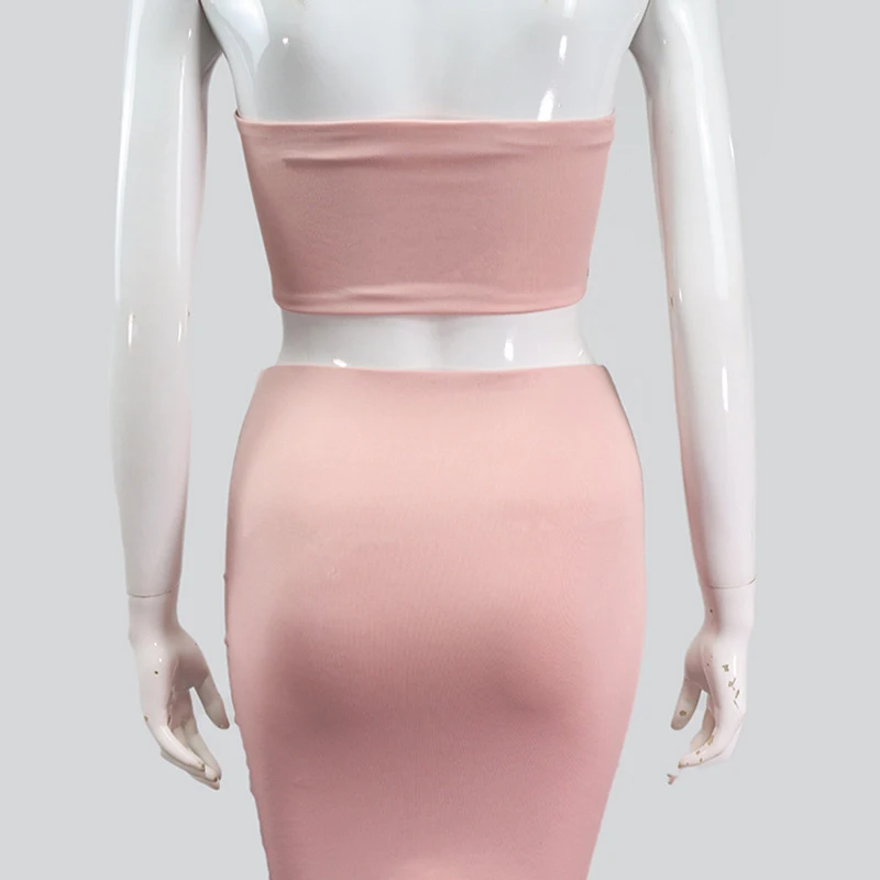 

Hotvestita 2021 Sexy Halter Backless Crop Top Bodycon Split Mini Skirt Party Club Summer Outfits For Women Matching 2 Piece Sets