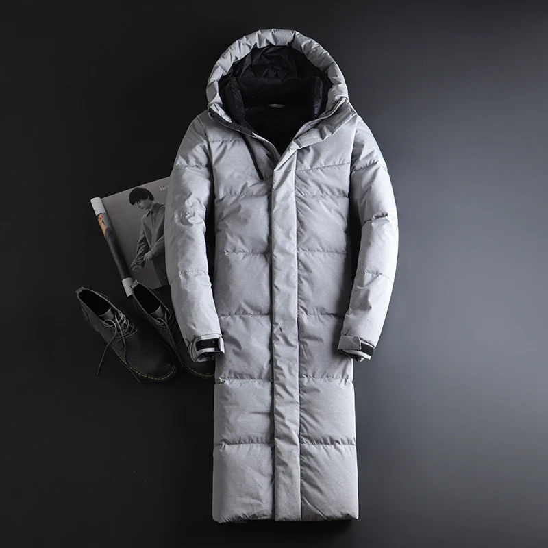 Мужская куртка пуховик на 90% утином пуху Корейская уличная теплая зима 2019|Мужские
